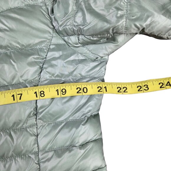 BCBG MAXAZRIA Puffer Jacket Womens Large Hooded Green Light Weight Down Filled - Picture 8 of 12